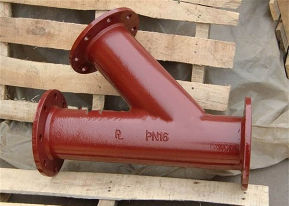 Class PN10 PN16 PN25 Ductile Iron Fittings All flange Tee with 45 angle branch supplier